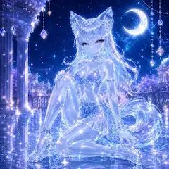月夜に輝く水晶の狐姫