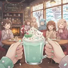 雪降るカフェの甘い約束