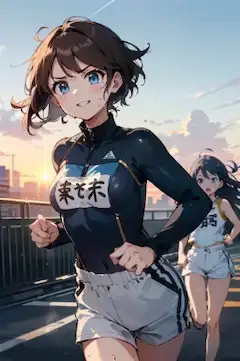 早朝の駅伝大会～第一区スタート