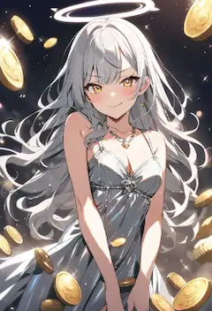 銀光沢のドレス