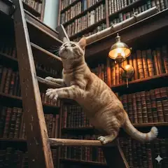 図書館の秘密を探る猫の冒険