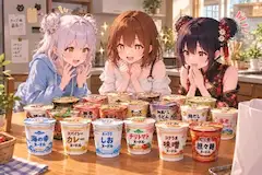 「これだけあると、どれを食べようか迷っちゃうね♪」