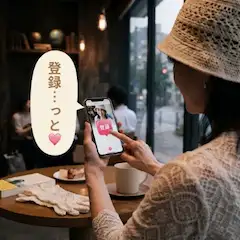 マッチングアプリに登録する女性