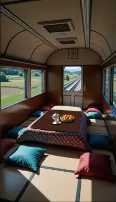 コタツ付の観光電車