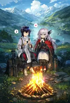 湖のほとりでおにぎりを食べているヤマトタケルと雑賀孫一！