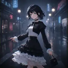 白黒ドレス着てもらった