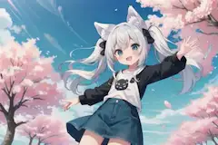 空と桜とシロさんと