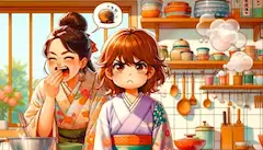 まぁ！そんなにほっぺ膨らましちゃうとフグみたいよ！