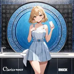 朝の鏡前美少女(トイレの日)
