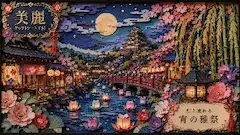月夜に揺れる灯りの雅祭