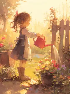 水やり。