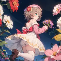 花とリス