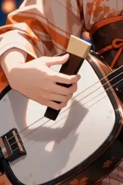 三味線を弾くカメ氏
