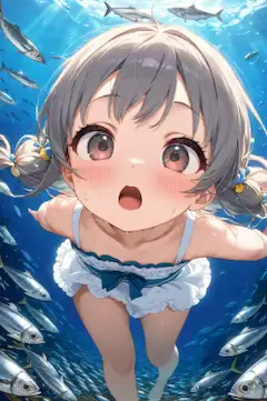 魚群の中