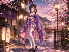 着物のドレスでニーソで和風バニー