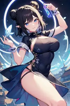 チャイナドレス仕様の魔法ロープを見に纏うエルフさま！