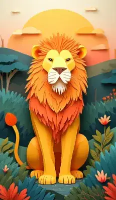 サバンナのライオン