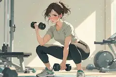 汗と決意のジムタイム