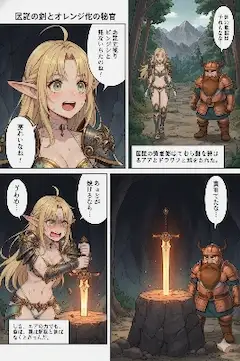 伝説の剣とオレンジ色の秘密(エルフ語版)