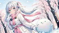 雪桜の森で出会った小さな友達