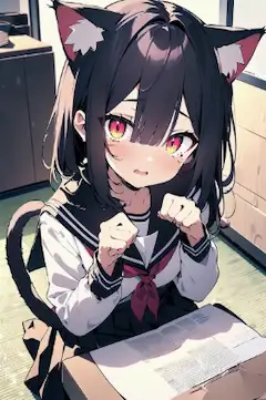 「この問題教えてほしい・・にゃん」