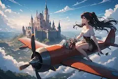 空を駆ける少女と幻の古城