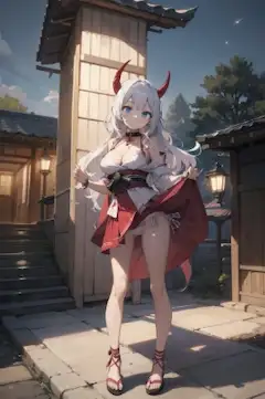 節分祭前　退治される鬼役をやりに来た鬼姫　　〜『薄幸蒼白鬼姫絵巻』Aiピクターズ版
