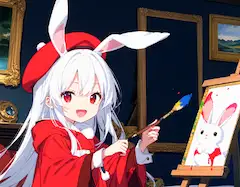 ウサ耳画伯が兎を描くのだ～♪