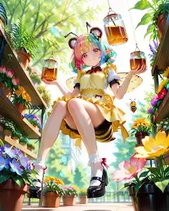 12枚）ミツバチ少女の花屋さん