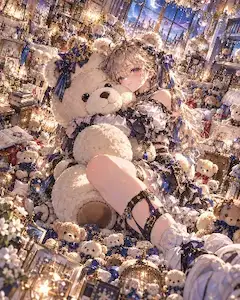 月夜のテディベアに抱かれて