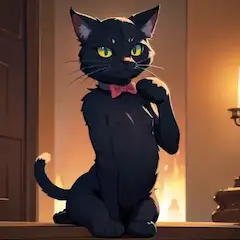 蝶ネクタイの黒猫紳士