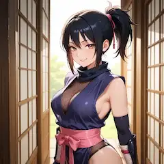 光差し込む戸口のくノ一