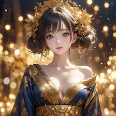 黄金の冠を纏う幻想美女