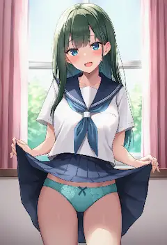 照れ屋のスカートめくり