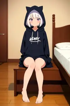 猫パーカーオンリースタイル
