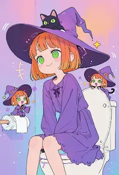 魔女のトイレに集う小さな魔法使い