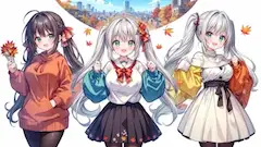 秋風に舞う三姉妹の絆