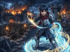 魔導円陣に輝く若き魔剣士