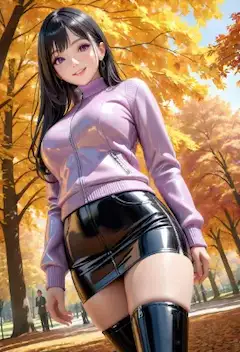 ニットパーカーの女の子