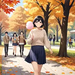 友達と巡る葵ちゃん