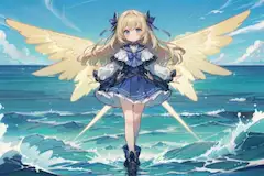 洋上に立つ魔法少女