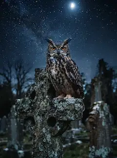 墓地のフクロウ