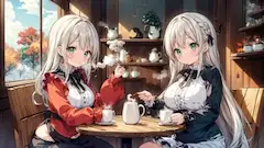 双子の姉妹と秋の秘密ティータイム