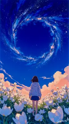夜空のスパイラル・ダンス／スマホ壁紙アーカイブ