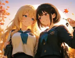 黒髪＆ブロンド・秋風に揺れる友情の鍵