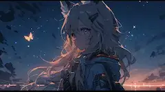 星空に導かれる狼耳の旅人
