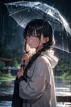 雨の中の少女