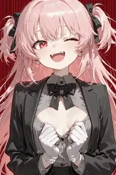 笑顔のピンクツインテール