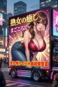 広告トラックのアニメ女性