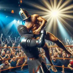 プロレスをしているナイト